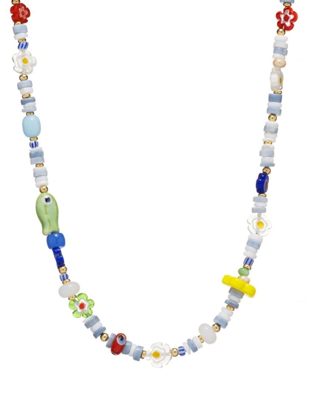 Daisy Flower Beaded Necklace